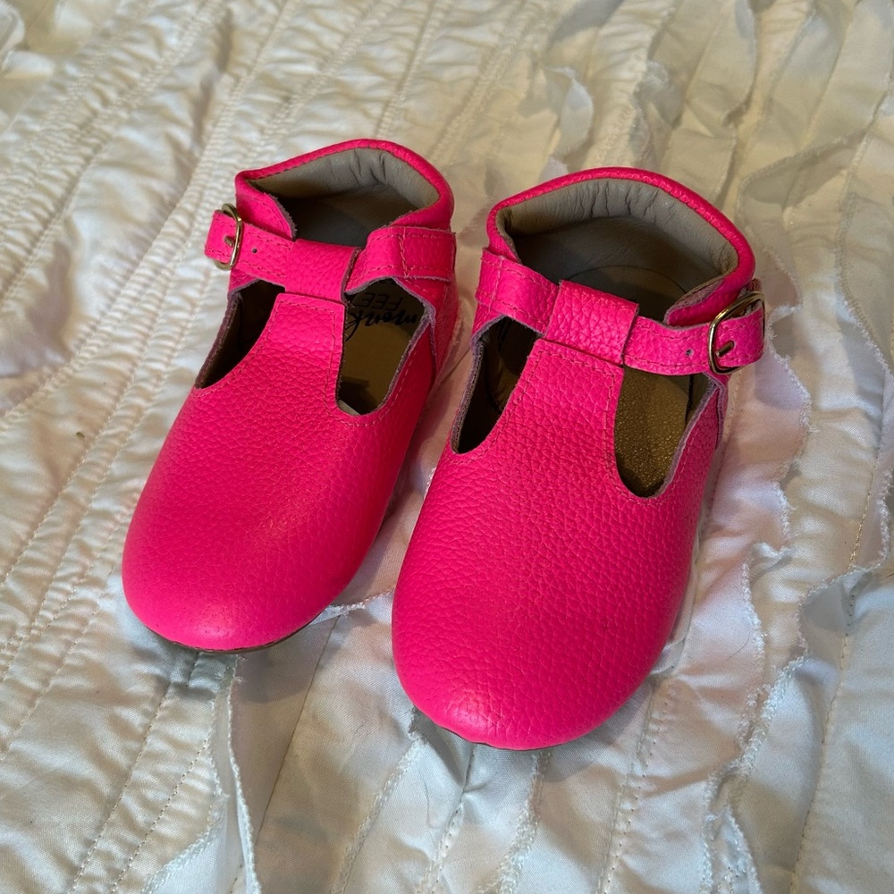 Hot pink new monkey feet toddler girl ballerina slippers size 2-3y shoes